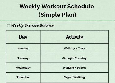Simple Workout schedule for PCOS